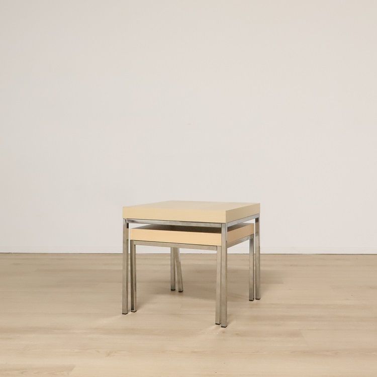 IKEA Klubbo begagnat soffbord och satsbord i ek och krom