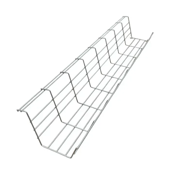Begagnad grå kabelkorg för organisering av kablar under skrivbord. Mått: höjd 12 cm, bredd 74 cm, djup 16 cm.  