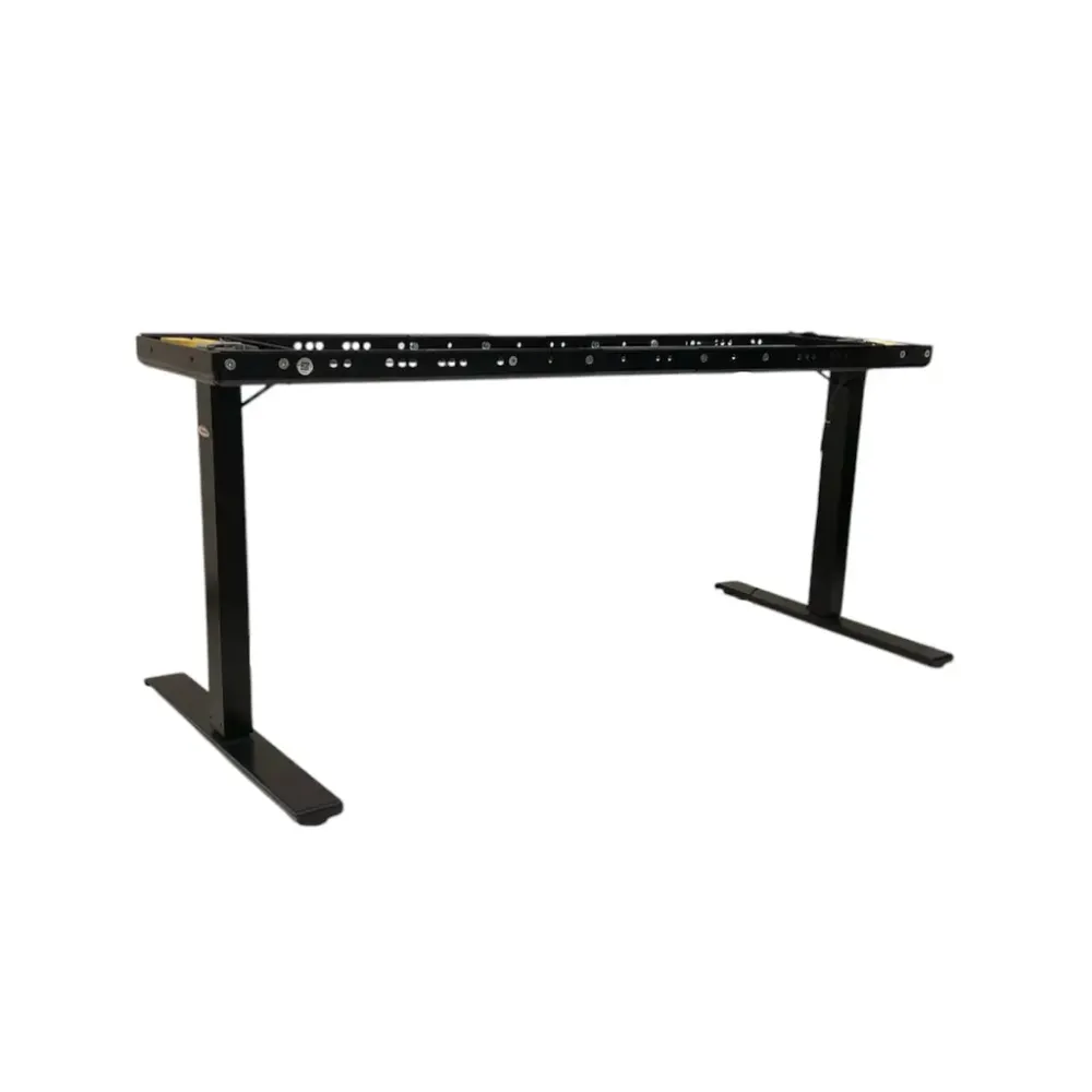 Begagnat Höj/sänkbart elstativ från Holmbergsbordet. I svart färg. Justerbar höjd. Höjd 68 cm x Bredd 140 cm x Djup 70 cm