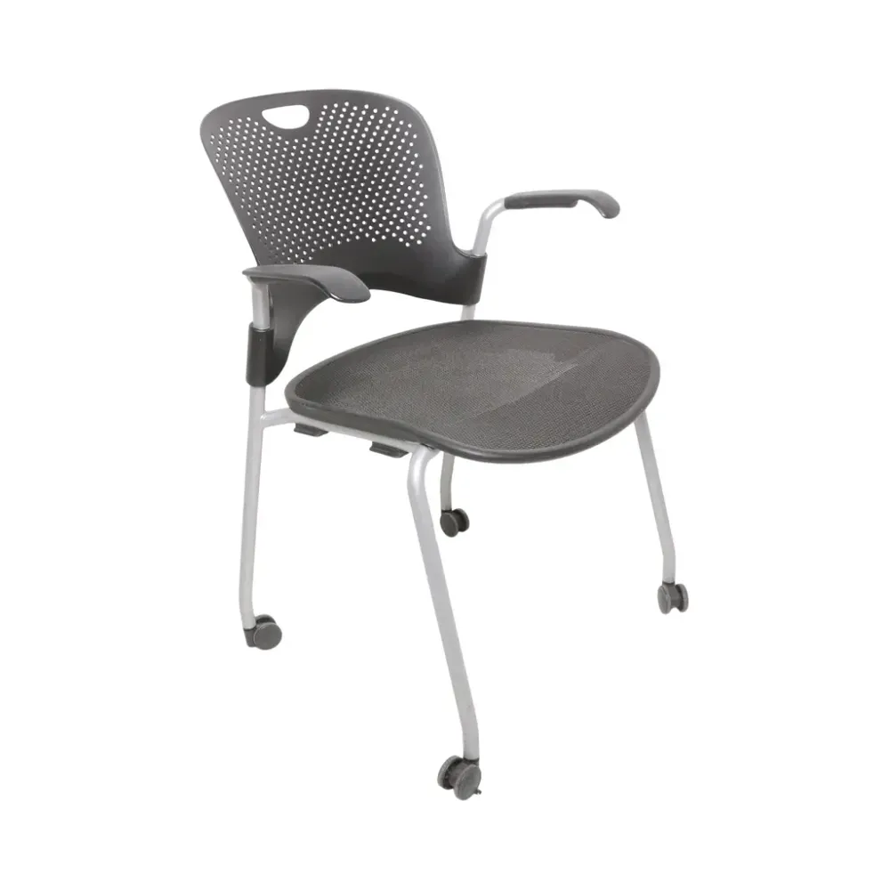 begagnad-stol-med-hjul-Herman-Miller-Svart