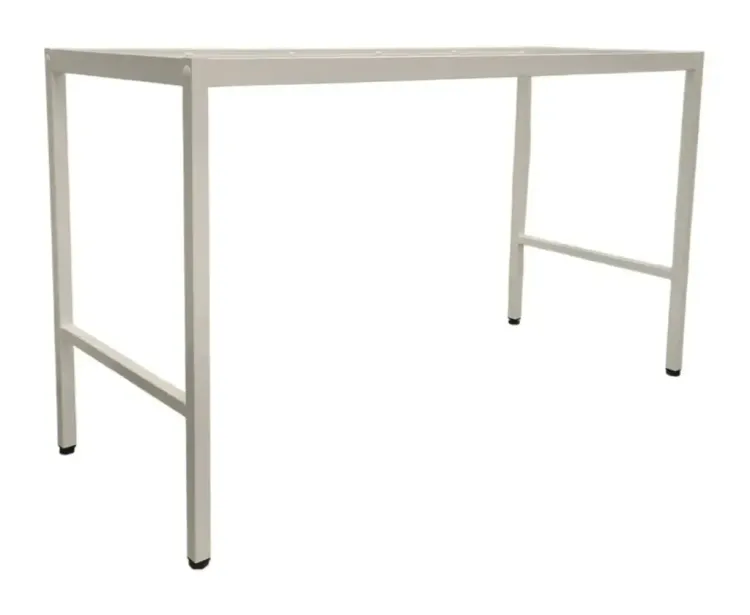 Begagnat vitt bordsstativ. Mått: Höjd 85 cm x Bredd 147,5 cm x Djup 57 cm.