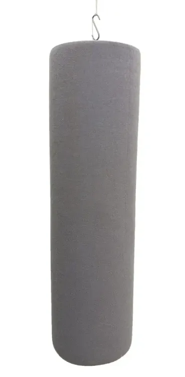 Begagnad cylinderformad takabsorbent i ljusgrå färg. Mått Höjd 100 cm x Bredd 28 cm x Djup 28 cm. 