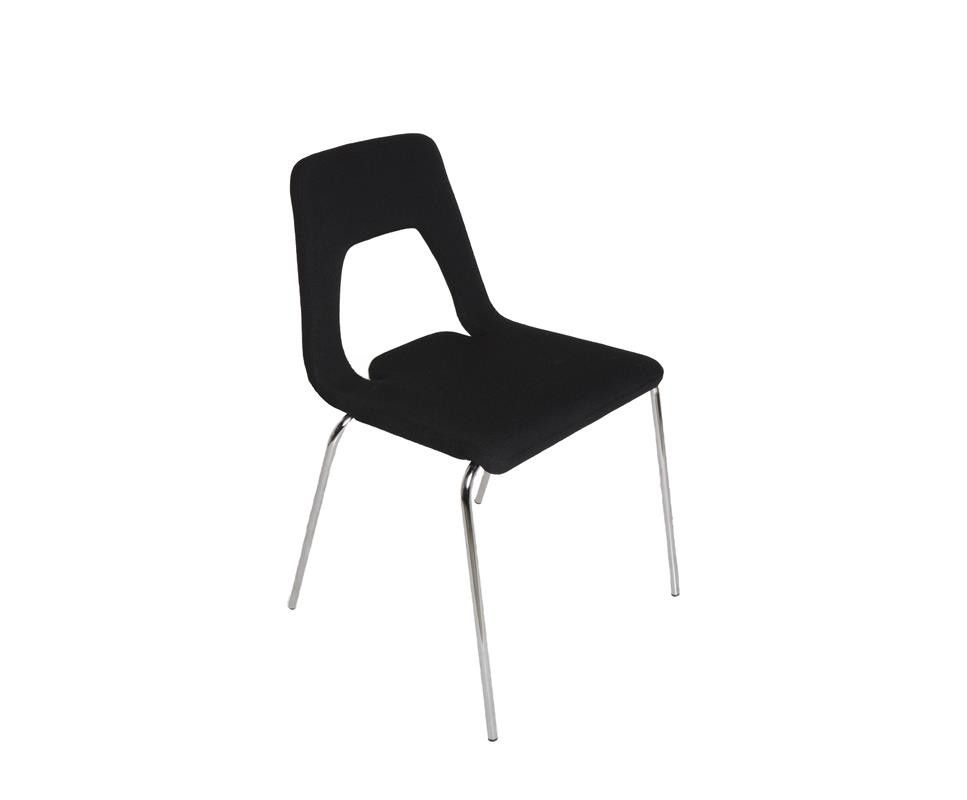 Stol Studio från Johansson Design i svart tyg och ben i krom.