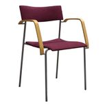 Stol Campus från Lammhults i cerise med trähandtag.