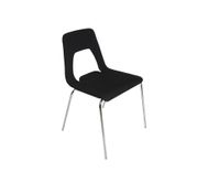 Stol Studio från Johansson Design i svart tyg och ben i krom.