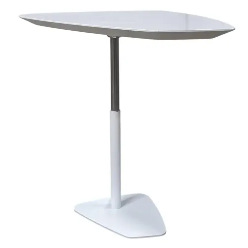 Begagnat Soffbord Rock från Sancal. I vitt. Mått höjd mellan 39 till 59 cm, bredd på 59 cm och djup på 48 cm. 