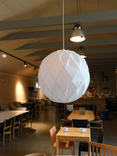 Gärsnäs Pia begagnad taklampa i vitt bommulstyg diameter 50 cm