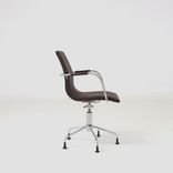 Begagnad konferensstol Atlas från Lammhults i brunt med kromad stålram. Mått: Höjd 50 cm, sittdjup 46 cm, sittbredd 42 cm. 