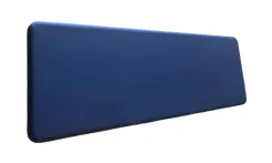 Begagnad bordsskärm Softline från Abstracta i mörkblått tyg. Mått: Höjd 60 cm, Bredd 180 cm, Djup 5 cm. 