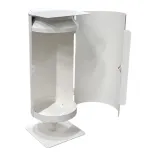 Begagnad miljösortering Birdie från Trece i vit. Cylinderformad med lucka och lock. Mått: Höjd 93,5 cm, bredd 41 cm, djup 35 cm. 