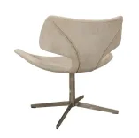 Begagnad fåtölj Bone från Materia klädd i beige/grått tyg Rinaldi18, kromat stativ. Mått: Höjd 75 cm, Bredd 77 cm, Djup 67 cm, sitthöjd 42 cm. 