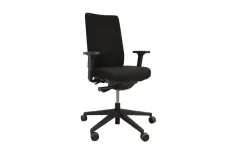 Begagnad kontorsstol från Martela, model James i svart. Mått: Höjd 105 cm x Bredd 70 cm x Djup 70 cm, justerbar sitthöjd 43-56 cm. 