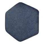 Begagnad sexkantig sittpuff i mörkblå färg från Lotus Furniture. Mått: Höjd 48 cm, Bredd 46 cm, Djup 52 cm. 
