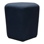 Begagnad sexkantig sittpuff i mörkblå färg från Lotus Furniture. Mått: Höjd 48 cm, Bredd 46 cm, Djup 52 cm. 