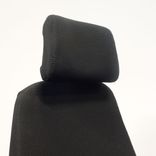 Begagnad kontorsstol Optimum Z i svart tyg från Toplux. Med armstöd och nackstöd. Mått: Sitthöjd 46–59 cm. 
