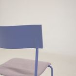 Begagnad konferensstol Campus från Lammhults i Ljusblå/lila färg. Mått: Sitthöjd 44 cm, höjd 75 cm, bredd 47 cm och djup 42 cm. 