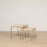 IKEA Klubbo begagnat soffbord och satsbord i ek och krom