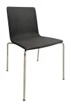Begagnad konferensstol från Skandiform, modell Bombito, i mörkgrått tyg med kromade ben. Mått: Höjd 76 cm, Bredd 51 cm, Djup 52 cm, Sitthöjd: 45 cm. 