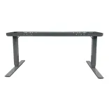 Begagnat Höj/sänkbart elstativ i grå färg från Lanab Design. Justerbar höjd mellan 70–115 cm med bredd på 147 cm och djup på 73 cm. 