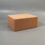 Pustian Modular begagnad rektangulär sittpuff klädd i orange textil