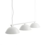 Begagnad taklampa modell w103 Sempe s3 från Wästberg i vitt med tre skärmar. Mått: Bredd 73 cm, Höjd 15 cm. 