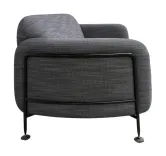 Begagnad soffa Mega från Massproductions i mörkgrått. Mått: höjd 79 cm, bredd 180 cm samt djup 90 cm, sitthöjd 42 cm. 
