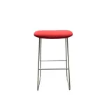 Begagnad Barpall från Cappellini, modell Morrison. Tillverkad av bok- och björkplywood med rött polyuretanklädsel. Stativ o krom. Mått: Höjd 70 cm x Bredd 45 cm x Djup 36 cm.