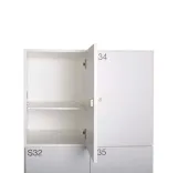 Mizettos personalskåp med sex fack i vitt. Mått: Höjd 193,5 cm x Bredd 80 cm x Djup 60 cm. 