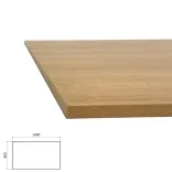 Bordsskiva i eklaminat. Mått: Höjd 2 cm, Bredd 140 cm, Djup 80 cm. 