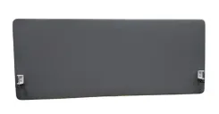 Begagnad bordsskärm från Götessons, modell ScreenIt A30. I mörkgrå färg. Mått: höjd 67 cm, bredd 160 cm och djup 4 cm.  