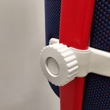 Begagnad kontorsstol Spine från Savo i blått. Mått: reglerbar sitthöjd mellan 42,5 - 52 cm. 