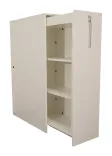 Begagnat towerskåp i vitt. Mått: bredd 45 cm, djup 60 cm och höjd 120 cm. 