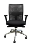 Begagnad svart kontorsstol med armstöd från Brizley med meshrygg. Mått: Höjd 86-98 cm x Bredd 68 cm x Djup 68 cm. 