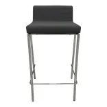 Begagnad barstol från Keystone med grå sits klädd i vattenavvisande tyg och stativ i krom. Mått Höjd 78 cm, Bredd 45 cm, Djup 45 cm. 