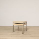 IKEA Klubbo begagnat soffbord och satsbord i ek och krom
