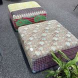 Begagnad flerfärgad sittpuff Antique Quilt Ottoman från HAY. Mått: Bredd: 80 cm, Djup: 80 cm, Höjd: 40 cm. 