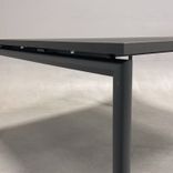 Begagnat hopfällbart bord från Four Design, modell Meeting. Färg: Svart. Mått: Bredd 140 cm, Djup 125 cm, Höjd 72 cm. 