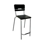 Begagnad matstol Scientia från AJ Produkter i svart med grått stativ. Mått: höjd 96 cm, bredd 36 cm, djup 36 cm, sitthöjd 65 cm. 