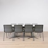 Begagnad Konferensstol från Profim, modell Ana 4340SR. Klädd i ljusgrått tyg med mörkgrå ben. Mått Höjd: 82 cm, Sitthöjd: 47 cm, Rygghöjd: 43 cm, Sittbredd: 43 cm, Ryggbredd: 41 cm, Sittdjup: 40 cm