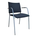 Begagnad konferensstol Spira från Lammhults. Klädd i svart tyg med grått underrede. Mått  Höjd 83 cm x Bredd 53 cm x Djup 51 cm, sitthöjd 48 cm. 