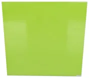 Begagnad glastavla från Lintex, modell Mood Wall Glassboard i limegrön färg. Mått: höjd 50 cm, bredd 50 cm och djup 0,3 cm. 