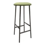 Begagnad barstol från Johanson Design modell Sputnik. Med grön sits och kromstativ. Mått: Höjd 82 cm x Bredd 37 cm x Djup 37 cm. 