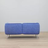 Begagnad blå 2-sits soffa Gather från Edsbyn i blått tyg. Mått: Höjd: 73 cm Sitthöjd: 42 cm Bredd: 155 cm Djup: 75 cm. 
