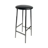 Begagnad barstol Sputnik från Johanson Design. Sits i svart skinn med kromstativ. Mått: Höjd 88 cm x Bredd 62 cm x Djup 60 cm. 