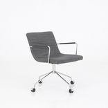 Begagnad stol med hjul Bond från Offecct i grått tyg, kromat stativ och 5-kryssfot. Mått: Höjd 79 cm och sitthöjd 46 cm. 