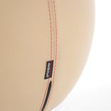 Begagnad balansboll Boullée från Materia med beige klädsel, kromad underdel. Mått:  diameter 52 cm. 