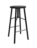 Begagnad barstol Sputnik 100 från NC möbler i svart. Mått: Höjd 75 cm x Bredd 36 cm x Djup 36 cm.  