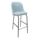 Begagnad barstol från Viccarbe, Modell Aleta. I turkos färg, med svart stativ.  Mått: Höjd 112 cm, Bredd 49 cm, Djup 53 cm. 