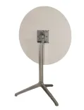 Begagnat cafébord från Pedrali modell Ypsilon 4790T med rund vit bordsskiva och aluminiumstativ. Mått: Höjd 74 cm x Bredd 69,5 cm x Djup 69,5 cm. 